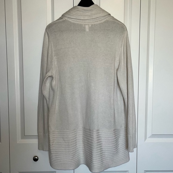 Chico’s Cream Open Front Shawl Collar Cardigan Sweater | Chico’s Sz. 3 (X-Large) - Picture 2 of 6